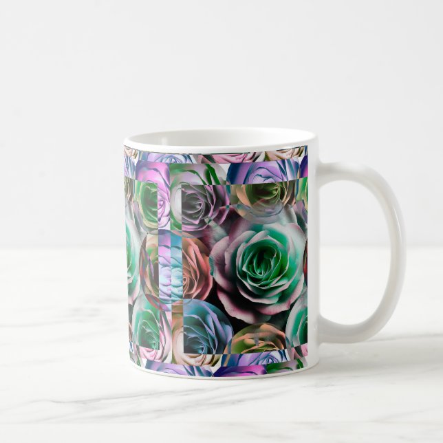 CANECA DE CAFÉ ESTILO ARTÍSTICO DE FLORES ROSAS (Direita)