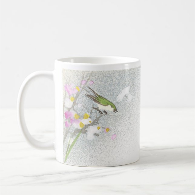 Caneca De Café Estilo Asiático do Vintage Bird (Esquerda)