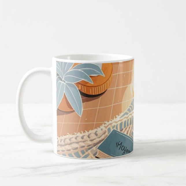 Caneca De Café estilo Boho quente e abstrato (Esquerda)