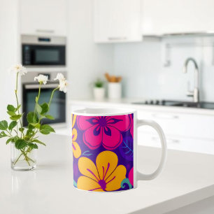 Caneca De Café Estilo Colorido Blooms-Dopamina - Flores Retro