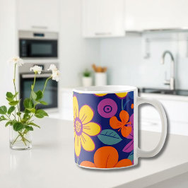 Caneca De Café Estilo Colorido das Flores-Dopamina