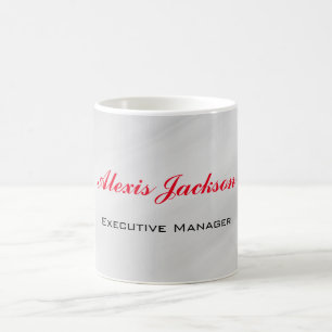 Caneca De Café Estilo Contemporâneo Moderno Elegante Cinza Vermel