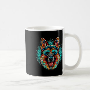 Caneca De Café Estilo de Arte Mosaica do Cão legal German shepher