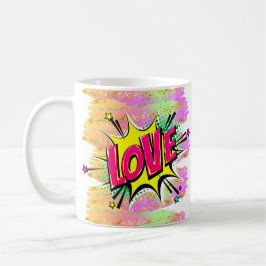 Caneca De Café Estilo de banda desenhada Pop Arte retrorada cor-d