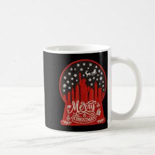 Caneca De Café Estilo de Bordados, Feliz Natal, Skyline Nova York