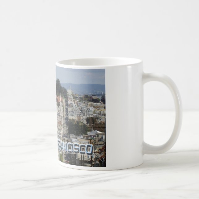 Caneca De Café Estilo de Cartão Postal de São Francisco (Direita)
