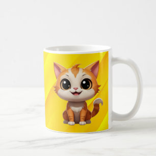Caneca De Café Estilo de Cartoon de Gato Laranja Bonito - 89738