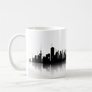 Caneca De Café Estilo de Cidade na Silhouette
