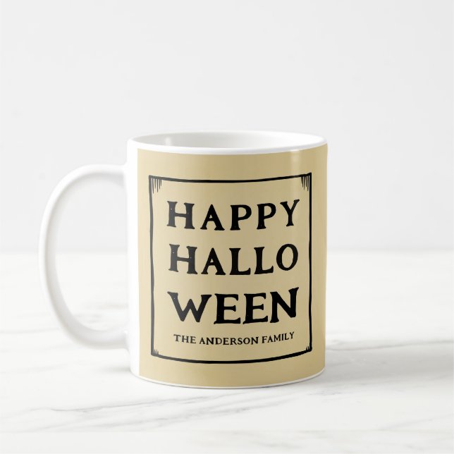 Caneca De Café estilo de colheita de halloween feliz (Esquerda)