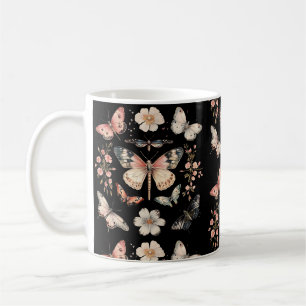 Caneca De Café Estilo de Cottagecore Borboletas Mãos