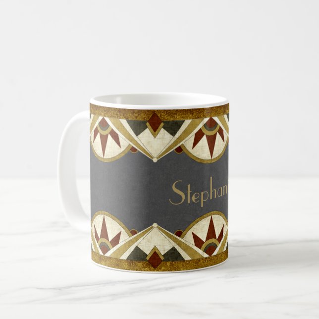 Caneca De Café Estilo de Deco de Arte Personalizado (Frente Esquerda)
