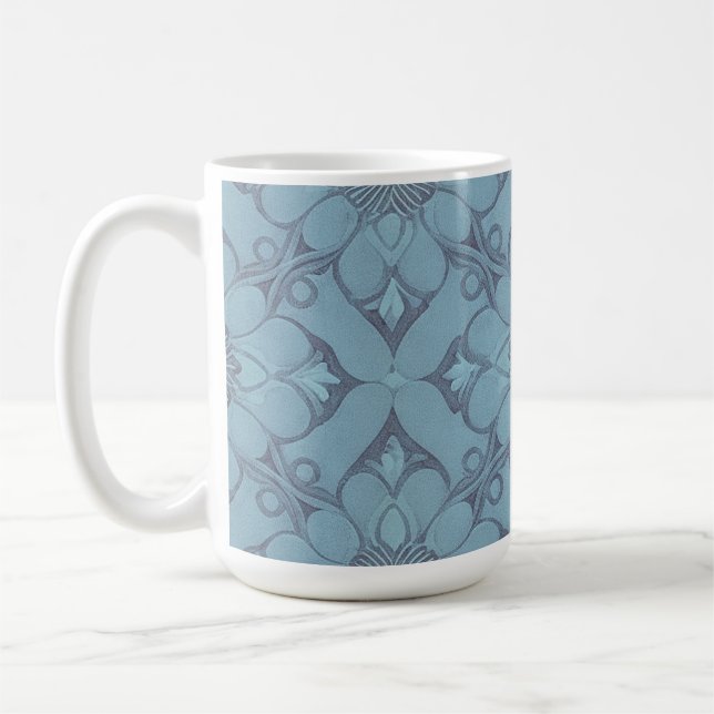 Caneca De Café Estilo de Design de Latilha Azul Vitoriano (Esquerda)