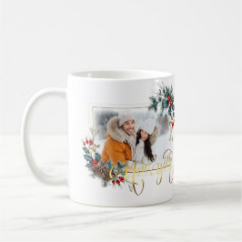 Caneca De Café Estilo de Folha de Foto de Inverno de Ano Novo