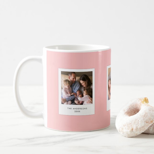 Caneca De Café Estilo de Fotografia Instantânea em Segundo Plano  (Com Donut)