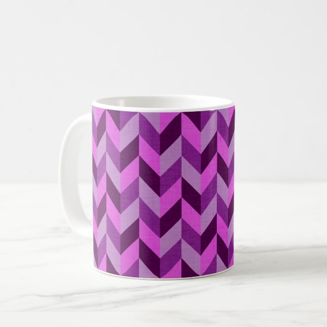 Caneca De Café Estilo de Herringbone em roxo (Frente Esquerda)