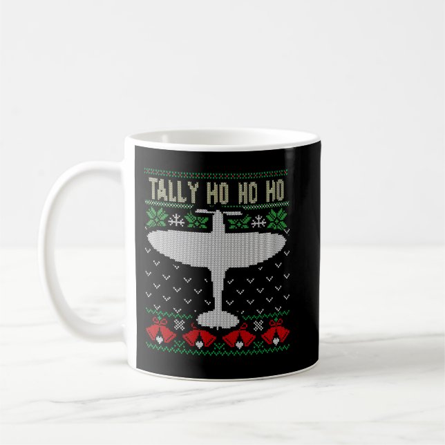 Caneca De Café Estilo de Jumper Feio de Natal Fogueiro Avião (Esquerda)