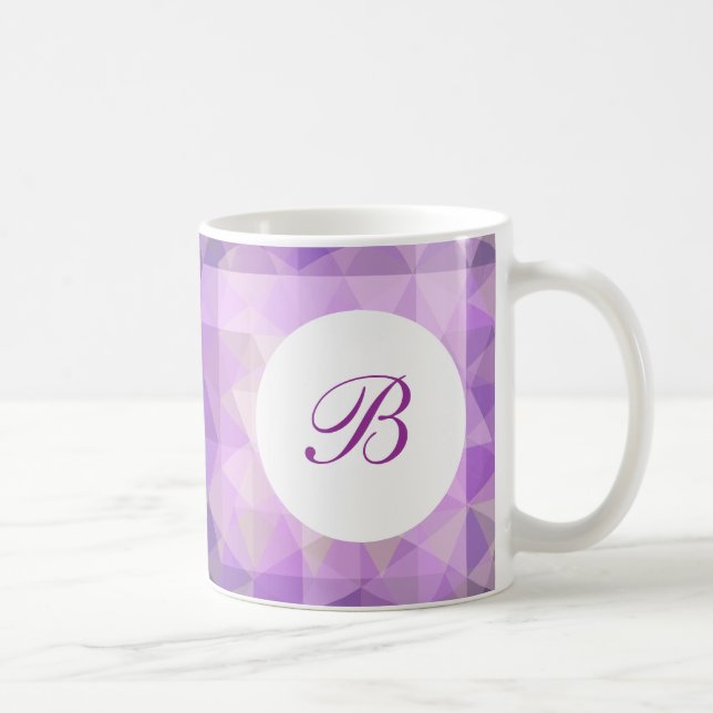 Caneca De Café Estilo de Monograma Roxo (Direita)