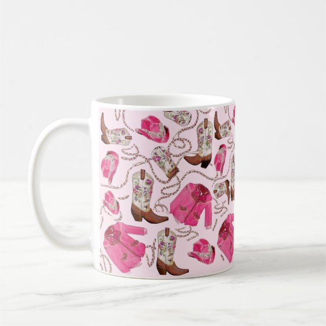 Caneca De Café estilo de padrão cowgirl (Esquerda)