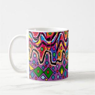 Caneca De Café Estilo de pintura Hippy Retro