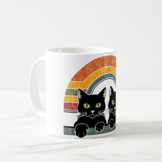 Caneca De Café Estilo de Retrô de Vintagem de Gato Preto