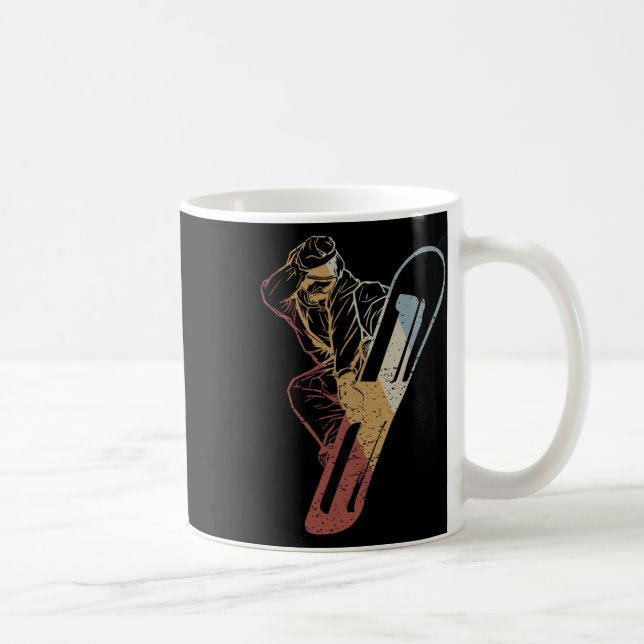 Caneca De Café Estilo de Retro Snowboard Vintage (Direita)