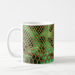 Caneca De Café Estilo de Serpentina: Fundo Exótico da Pele
