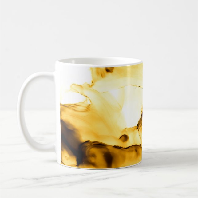 Caneca De Café Estilo de Tinta Japonês com Álcool Brilhante. Beig (Esquerda)