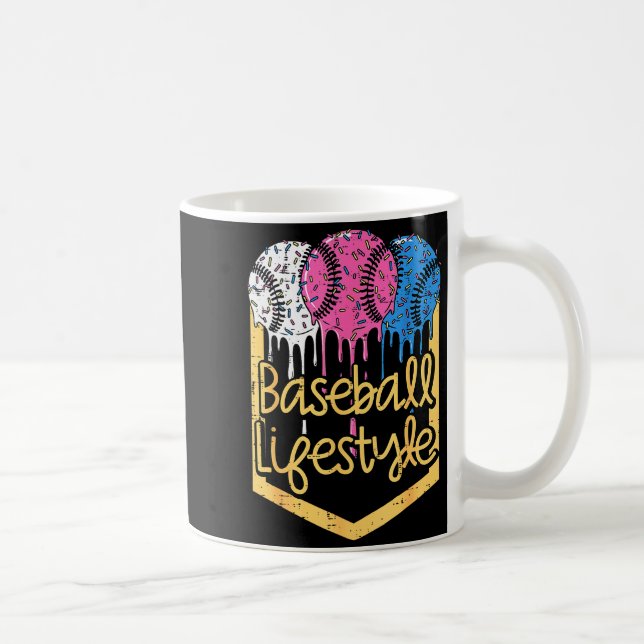 Caneca De Café Estilo de Vida de Beisebol Bola Sprinkles Drip Men (Direita)