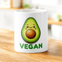Caneca De Café Estilo de Vida Feliz Avocado Vegan