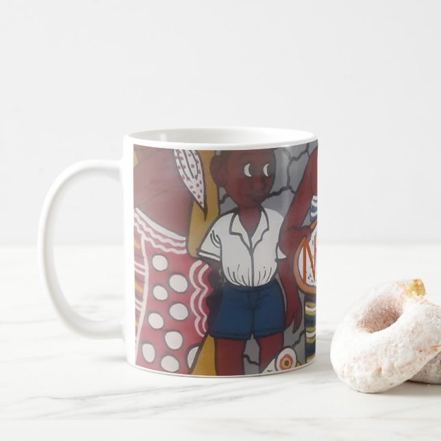 Caneca De Café Estilo de vida tradicional africano (Com Donut)