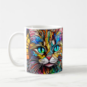 Caneca De Café Estilo de vidro manchado Cat 710