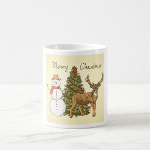 Caneca De Café Estilo de Vintage Feliz Natal