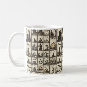 Caneca De Café Estilo de Vintage Padrão de Halloween com cor de s