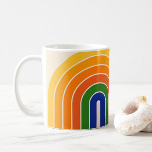 Caneca De Café Estilo de Vintage Retroativo 70s Design geométrico
