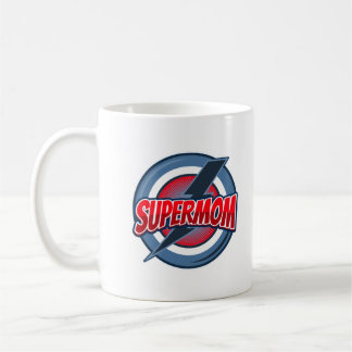Caneca De Café Estilo do logotipo retro da Super Mãe