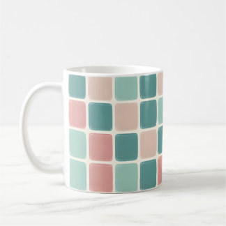 Caneca De Café Estilo do Quadro de Verificação de Abstrato Boho d