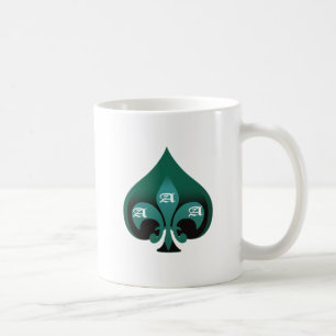 Caneca De Café Estilo elegante do ás de espada verde