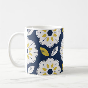 Caneca De Café Estilo Escandinavo Floral Padrão Invisível