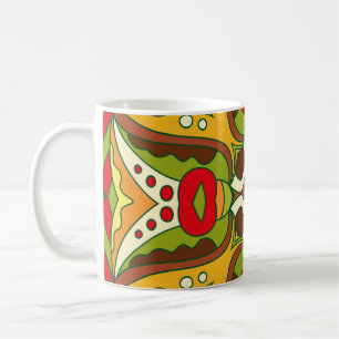 Caneca De Café Estilo Étnico Oriental Padrão Invisível