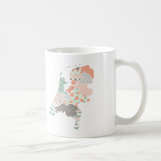 Caneca De Café Estilo Geométrico de Correspondência da Província  (Direita)