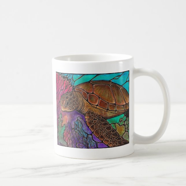 Caneca De Café Estilo impressionante do vitral da arte da (Direita)