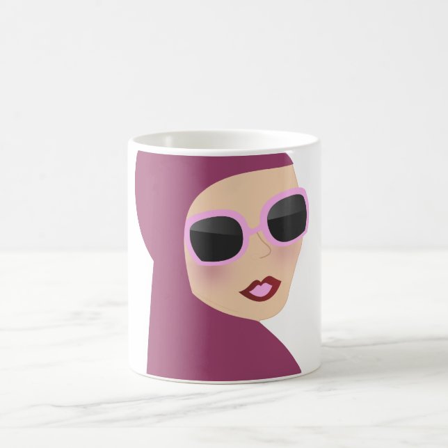 Caneca De Café Estilo islâmico da senhora do hijab do muslima do (Centro)