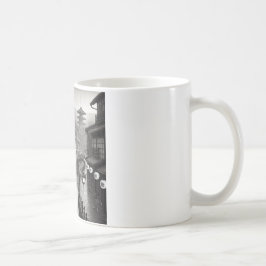 Caneca De Café Estilo Japonês Preto e Branco dos Anos 90