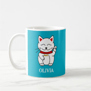 Caneca De Café Estilo Kawaii de Gato Feliz