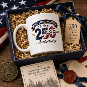 Caneca De Café Estilo Patriótico do 250º Aniversário dos EUA