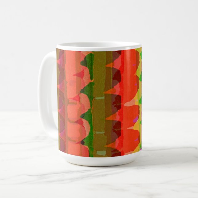Caneca De Café Estilo Primitivo Colorido Expressionismo Arte Mug (Frente Esquerda)