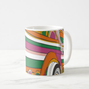 Caneca De Café estilo psicodélico ou pop-art é reminiscente 