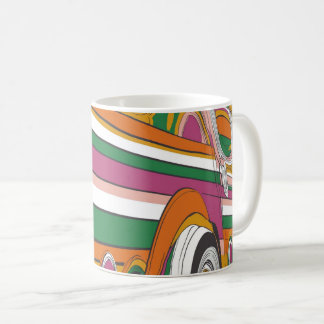 Caneca De Café estilo psicodélico ou pop-art é reminiscente 