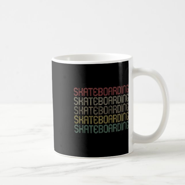 Caneca De Café Estilo Retro de Skateboarding (Direita)