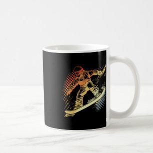 Caneca De Café Estilo Retroativo Gráfico Snowboardin Alpino